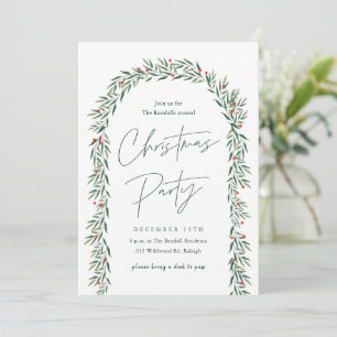 Convite Greenery Arch Modern Script Festa de Natal