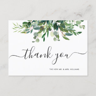 Convite Greenery Blue Gum Eucalyptus Obrigado