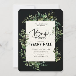 Convite Greenery Border Bridal Shower Invitation