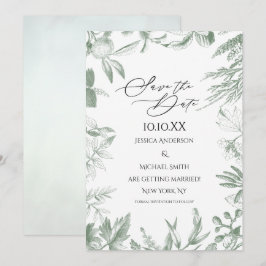 Convite Greenery Botanical Deixa a Data