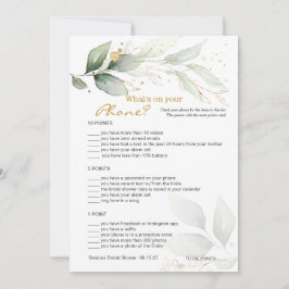 Convite Greenery Bridal Phone Game/Wedding Scramble