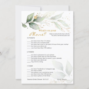Convite Greenery Bridal Phone Game/Wedding Scramble