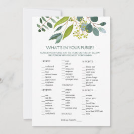 Convite Greenery Bridal Purse Game/Wedding Scramble