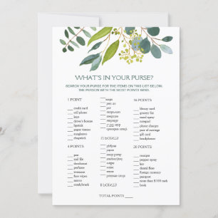 Convite Greenery Bridal Purse Game/Wedding Scramble