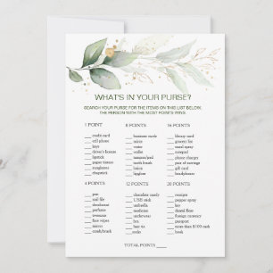 Convite Greenery Bridal Purse Game/Wedding Scramble