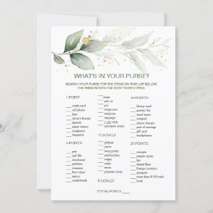Convite Greenery Bridal Purse Game/Wedding Scramble