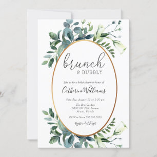 Convite Greenery Brunch e Chá de panela Bubble