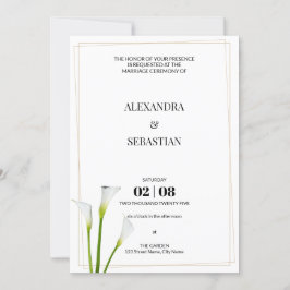 Convite Greenery Calla Lily Invitation