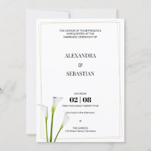 Convite Greenery Calla Lily Invitation