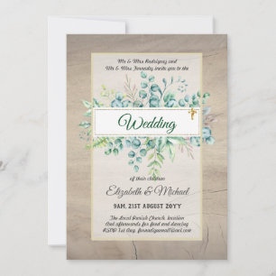 Convite Greenery CATHOLIC Casamento Christian Budget Moder