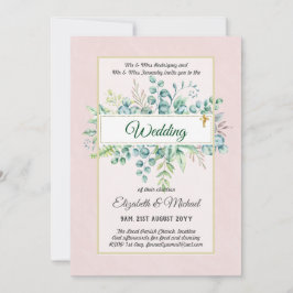 Convite Greenery CATHOLIC Casamento Christian Budget Moder