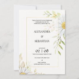 Convite Greenery Chrysanthemum Invitation