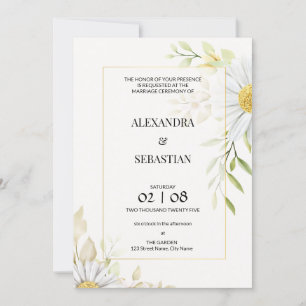 Convite Greenery Chrysanthemum Invitation