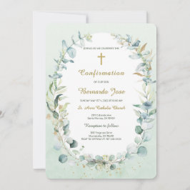 Convite Greenery Confirmation Boy Modelo