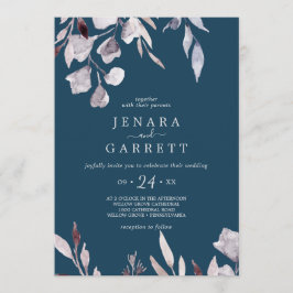 Convite Greenery de inverno | Casual Azul