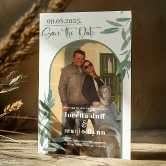 Convite Greenery deixa a trava fotográfica Salvar a data