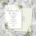 Convite Greenery Dourado Arch Bridesmaids Luncheon<br><div class="desc">Esta elegante vegetação botânica deixa o convite da lanchonete da dona de arco dourado pode ser personalizado com suas informações em tipografia quic com suas iniciais de monograma no reverso. Projetado por Thisnotme©</div>