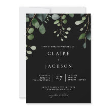Greenery e Eucalyptus Modern Wedding Black