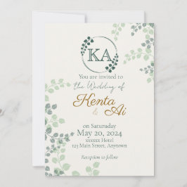 Convite Greenery e Monograma Wedding