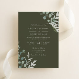 Convite Greenery Elegance: Casamento de Oliva de Folha Ver