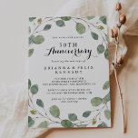 Convite Greenery Eucalyptus 50º Aniversário de Casamento<br><div class="desc">Este convite para o aniversário de casamento do eucalipto verde é perfeito para uma simples comemoração do casamento. O design apresenta ramos e folhas de eucalipto verde botânico desenhados à mão." Altere o número para celebrar qualquer marco de aniversário.</div>