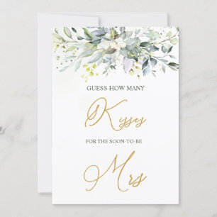 Convite Greenery Eucalyptus Adivinha Quantos Beijos Jogam