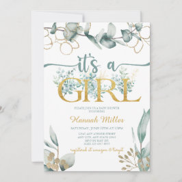 Convite Greenery Eucalyptus | Chá de fraldas de Garota