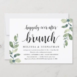 Convite Greenery Eucalyptus, Elopement Brunch