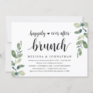 Convite Greenery Eucalyptus, Elopement Brunch