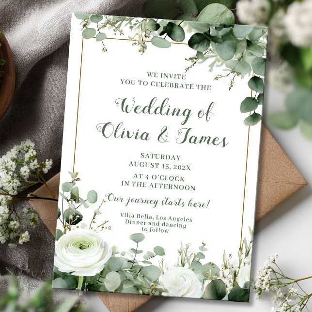 Convite Greenery eucalyptus floral design (Criador carregado)