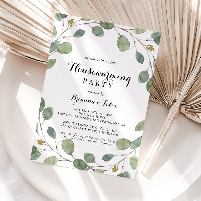 Convite Greenery Eucalyptus Foliage Party (Criador carregado)