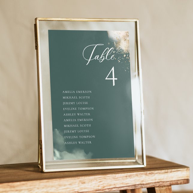 Convite Greenery Eucalyptus Gold Foil Table Seating Card (Criador carregado)