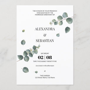 Convite Greenery Eucalyptus Invitation
