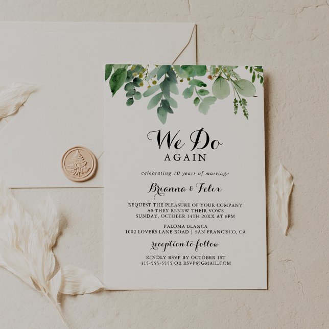 Convite Greenery Eucalyptus Votamos Renovação (Criador carregado)