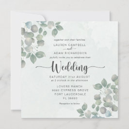 Convite Greenery Eucalyptus Watercolor Invitation