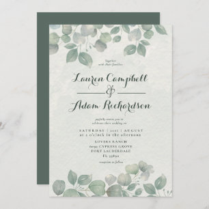 Convite Greenery Eucalyptus Watericolor Sage Casamento Ver