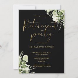 Convite Greenery Floral Black E Dourado Partido Da Reforma
