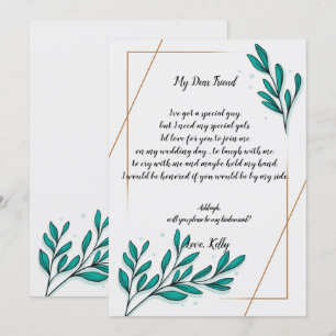 Convite Greenery Floral Dourado     Foilwill será minha d