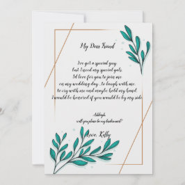 Convite Greenery Floral Dourado     Foilwill será minha da