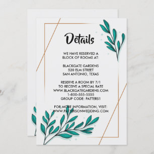 Convite Greenery Floral Gold Foil Deixa Invólucro