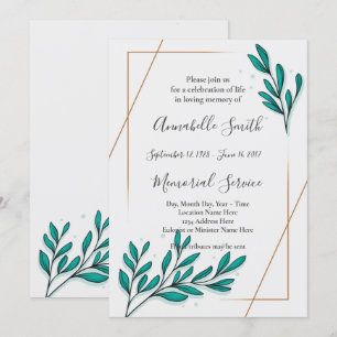 Convite Greenery Floral Gold Foil Deixa Memória Amável