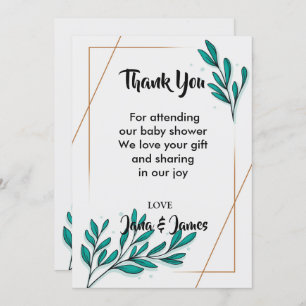 Convite Greenery Floral Gold Foil deixa obrigado