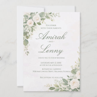 Convite Greenery Floral Wedding Invitation Background