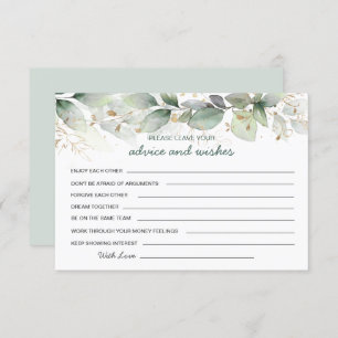 Convite Greenery Foliage Advice & Wish para New Mr & Mrs.