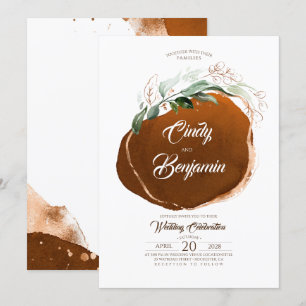 Convite Greenery Foliage e Copper Foil Modern Weds