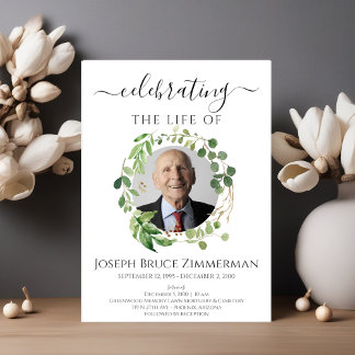 Convite Greenery Funeral Memorial Foto