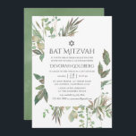 Convite Greenery Geométrico Bat Mitzvah<br><div class="desc">O convite do morcego mitzvah,  inspirado orgânico,  com estrutura geométrica projetada para ser rápida e facilmente personalizada de acordo com suas especificidades de evento.</div>