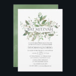 Convite Greenery Geométrico Bat Mitzvah<br><div class="desc">Convite de morcego mitzvah,  inspirado orgânico,  com estrutura geométrica projetada para ser rápida e facilmente personalizada de acordo com as especificações de seu evento.</div>