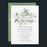 Convite Greenery Geométrico Bat Mitzvah<br><div class="desc">Convite de morcego mitzvah,  inspirado orgânico,  com estrutura geométrica projetada para ser rápida e facilmente personalizada de acordo com as especificações de seu evento.</div>