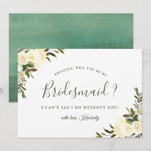 Convite Greenery Ivory Floral Você Será Minha Colega De 